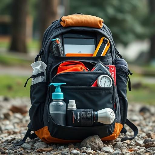 A backpack packed with travel essentials