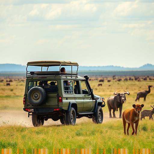 A jeep safari in Queen Elizabeth National Park, Uganda